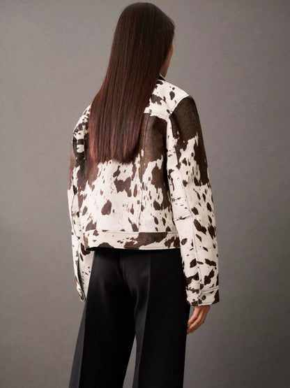 Luna Dames Jasje met Koeienprint – Warm, Trendy & Comfortabel