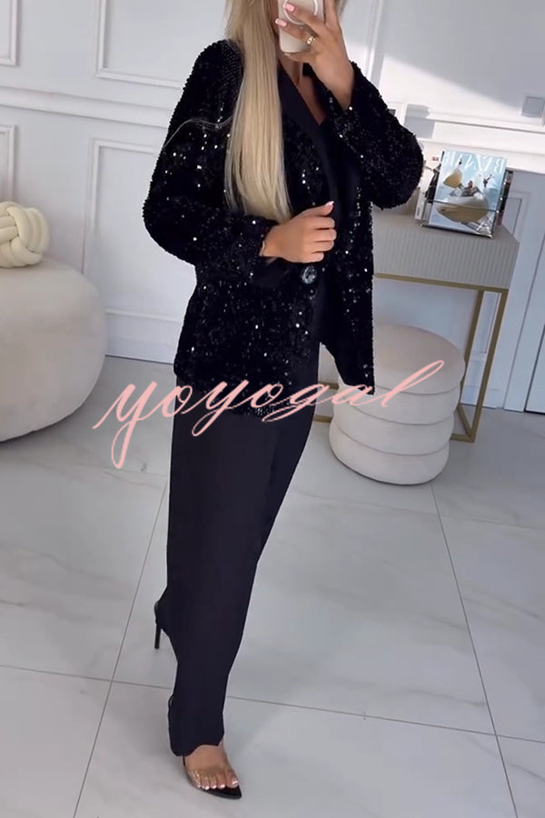 FeestGlans Dames Paillettenblazer – Glinsterende Feestelijke Blazer