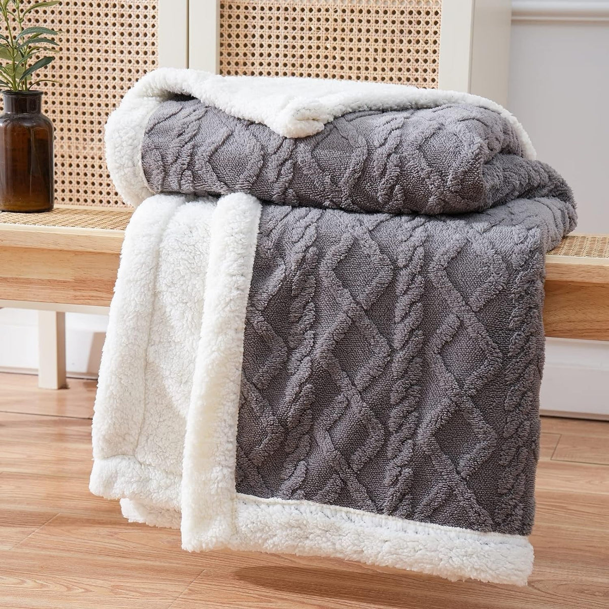Ultram zachte sherpa deken – gezellig, warm en stijlvol comfort