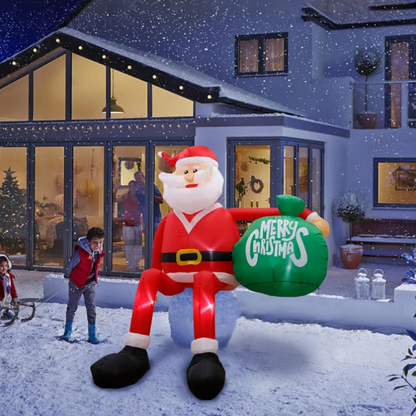 Royaleva Giant 8FT LED Klimmende Kerstman Opblaasbare Premium Buiten Kerstdecoratie