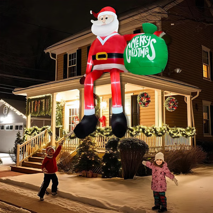 Royaleva Giant 8FT LED Klimmende Kerstman Opblaasbare Premium Buiten Kerstdecoratie