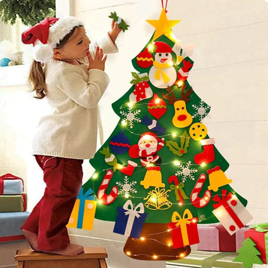Kerst Wandboom met LED Verlichting en 30+ Afneembare Decoraties