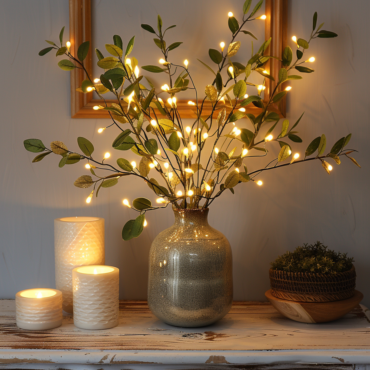 BloesemGloed Eucalyptus LED Takverlichting met Warm Licht