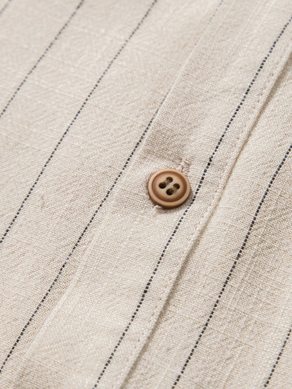 Lunavio Linnen Set Heren met Henley Overhemd en Comfort Broek