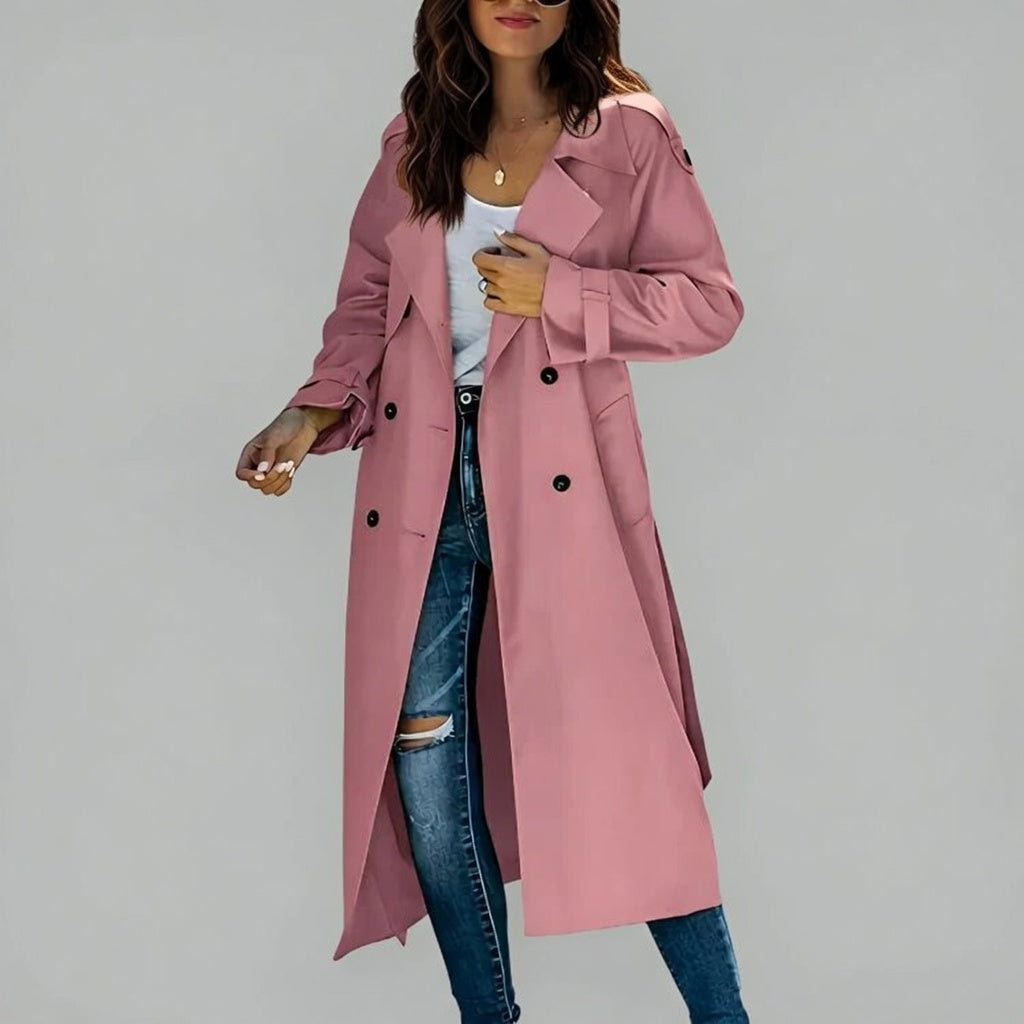 Elvara Dames Trenchcoat Lichtgewicht Elegant Tussenjas