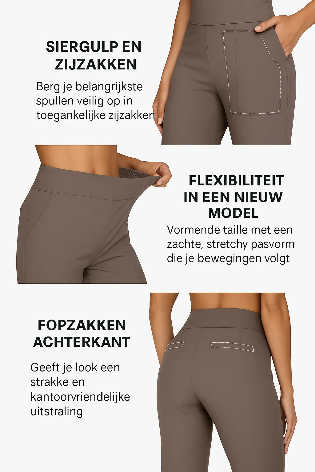 ComfortLijn Stretchbroek Dames met Hoge Taille en Comfort Fit