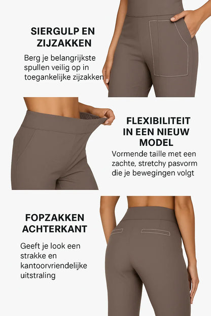 ComfortStretch Damesbroek – Hoge Taille Elastische Comfort Fit Broek