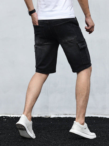 Heren Denim Cargo Short – Korte Broek met Cargozakken