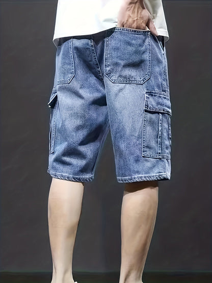 Heren Denim Cargo Short – Korte Broek met Cargozakken