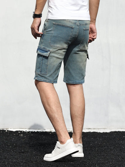 Heren Denim Cargo Short – Korte Broek met Cargozakken