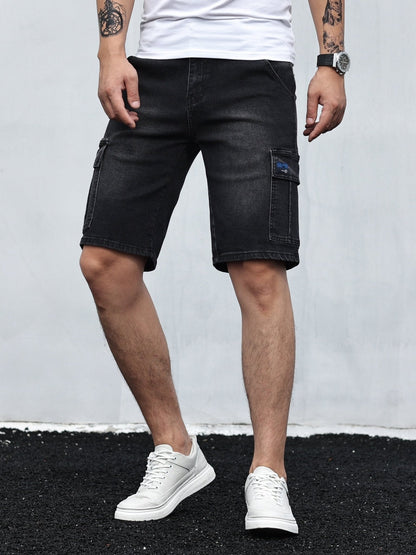 Heren Denim Cargo Short – Korte Broek met Cargozakken