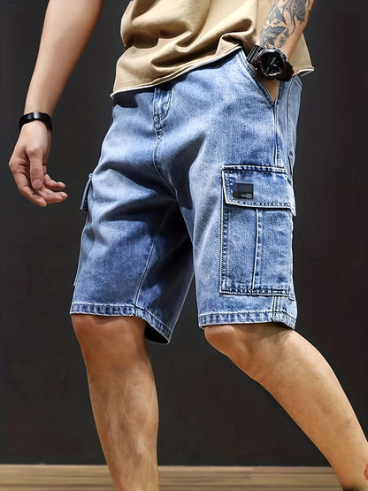 Heren Denim Cargo Short – Korte Broek met Cargozakken