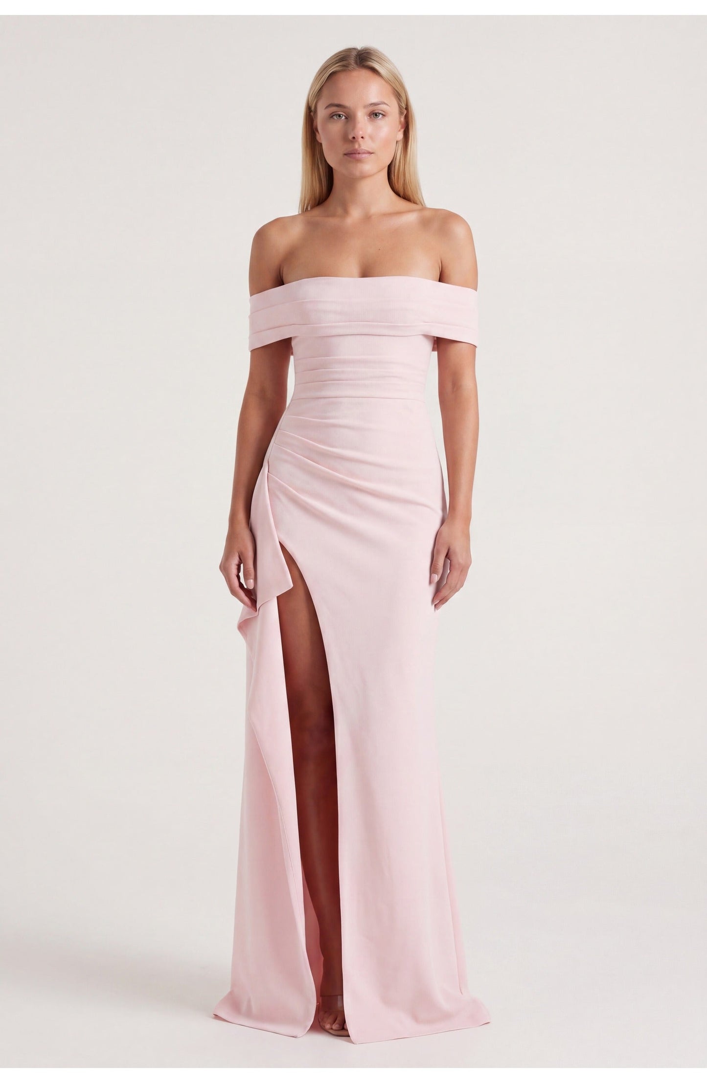 Noordzeegloed Split Elegance Off-Shoulder Maxi Jurk met Split