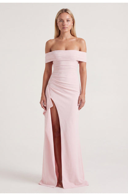 Noordzeegloed Split Elegance Off-Shoulder Maxi Jurk met Split