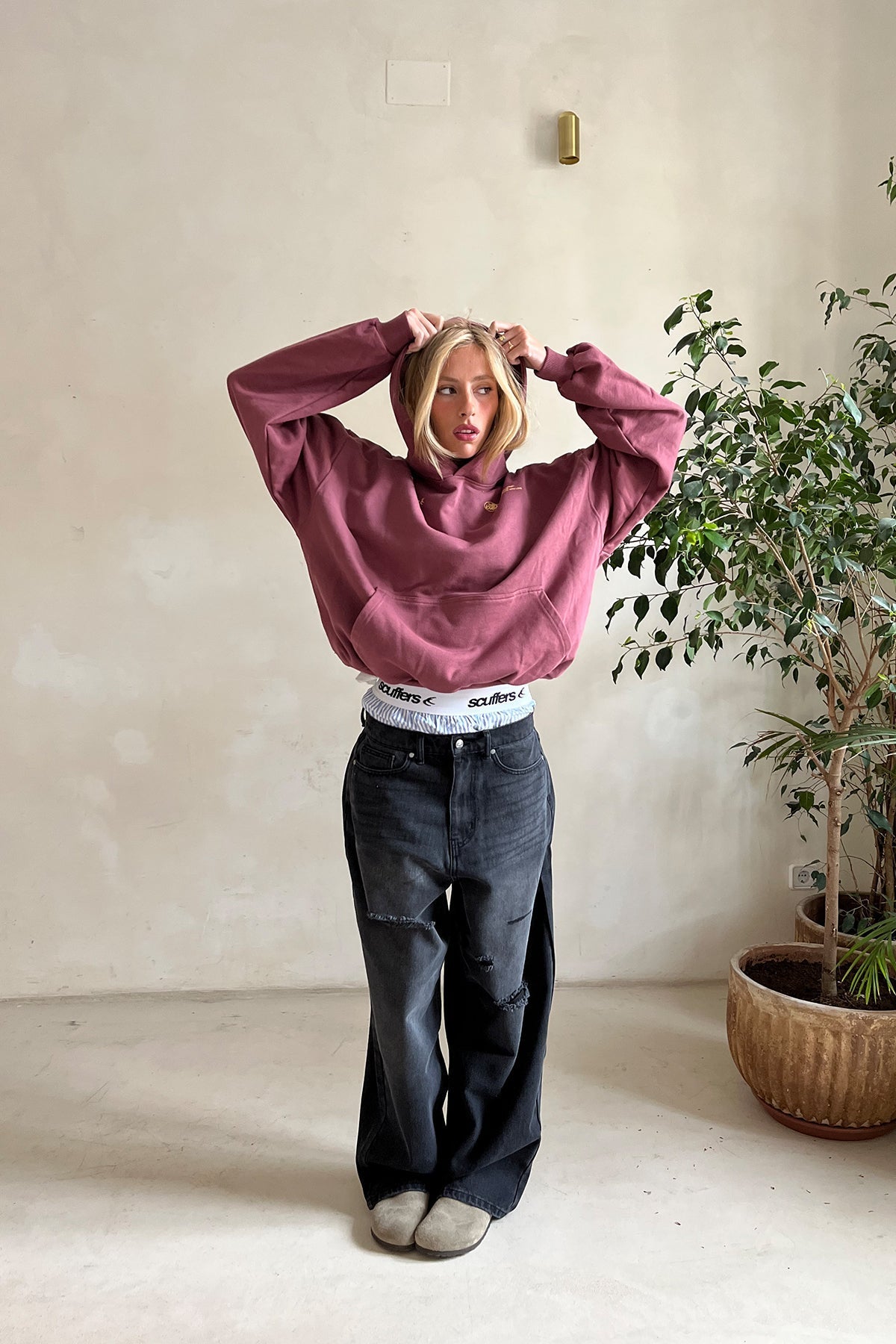 Luxe Dames Hoodie met Ontspannen Pasvorm en Zachte Katoenmix