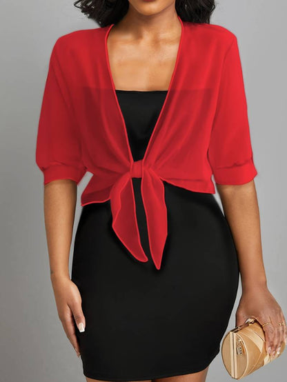 Solira Dames Bolero van Chiffon met Striksluiting