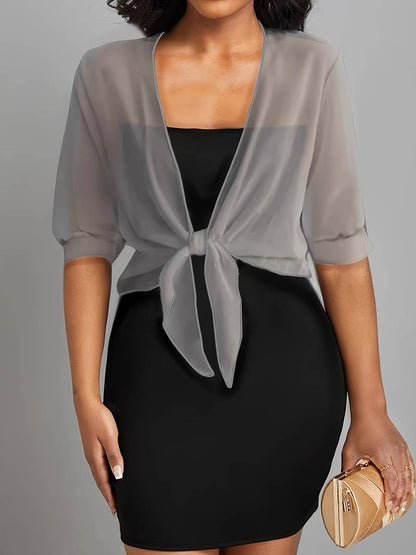 Solira Dames Bolero van Chiffon met Striksluiting