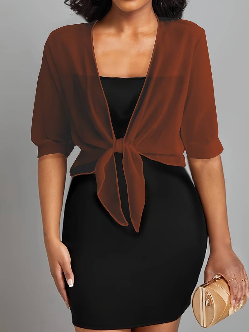 Solira Dames Bolero van Chiffon met Striksluiting