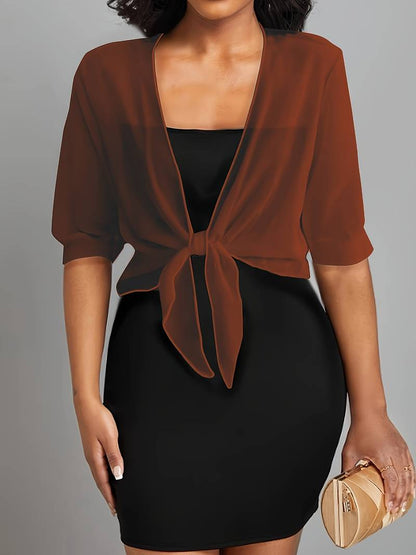 Solira Dames Bolero van Chiffon met Striksluiting