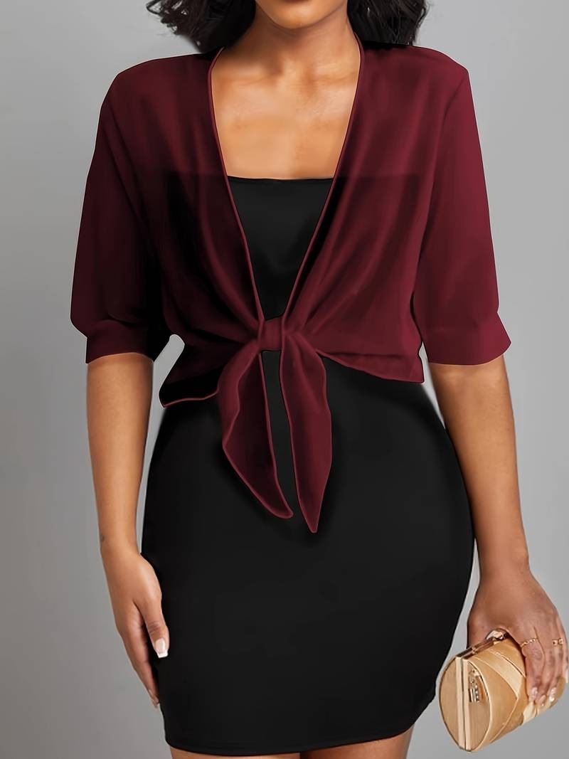 Solira Dames Bolero van Chiffon met Striksluiting