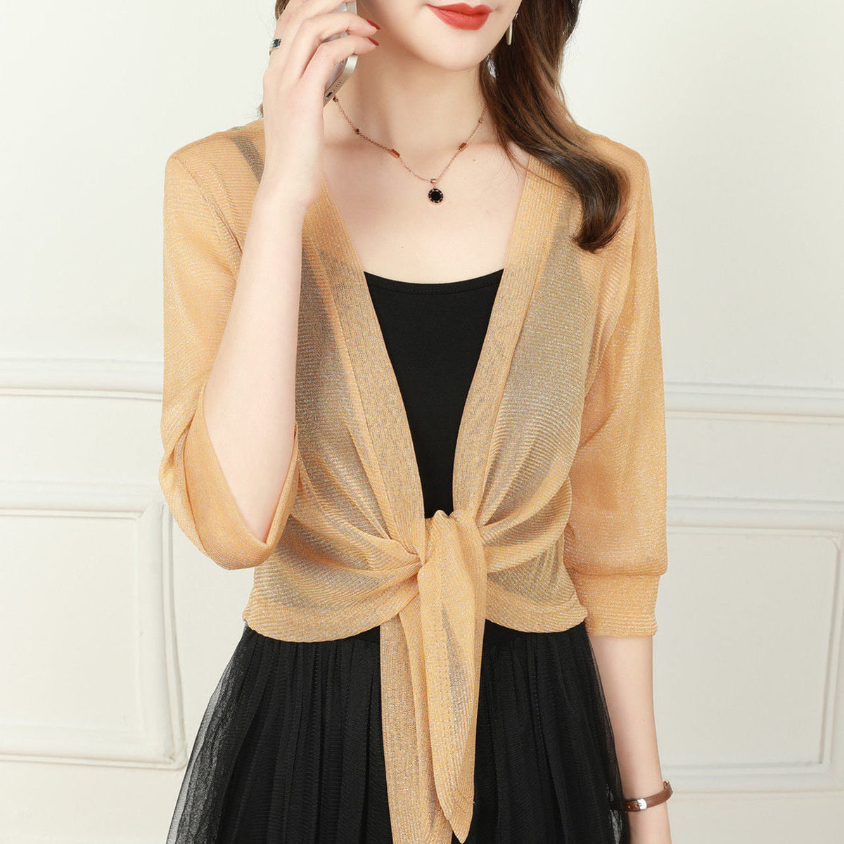 Solira Dames Bolero van Chiffon met Striksluiting