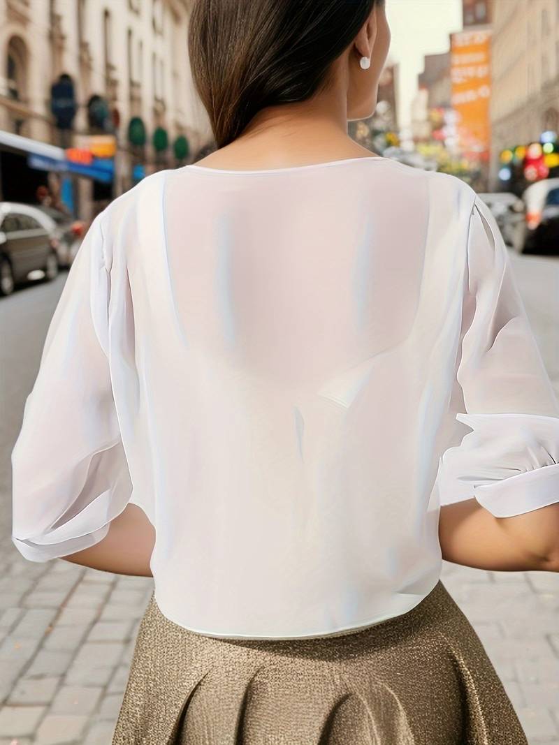 Solira Dames Bolero van Chiffon met Striksluiting