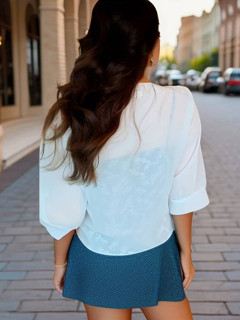 Solira Dames Bolero van Chiffon met Striksluiting