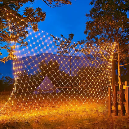 Lichtnet Buitenverlichting – 10 m LED Netlamp met Warm Wit Licht
