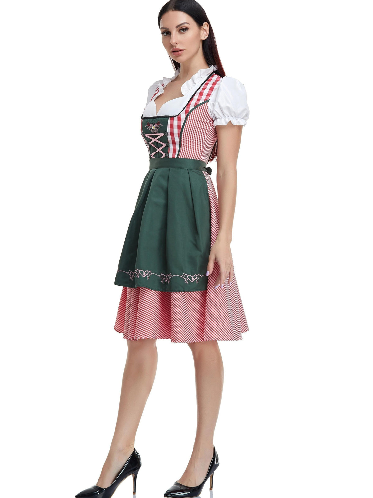BeierseFeest Dames Dirndl – Klassieke Oktoberfest Jurk met Veters