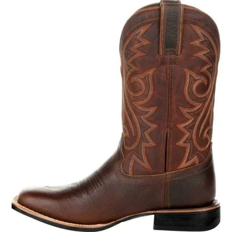 Heren Western cowboylaarzen – Stijlvolle en robuuste PU-kunstlederen laarzen voor dagelijks gebruik & feesten