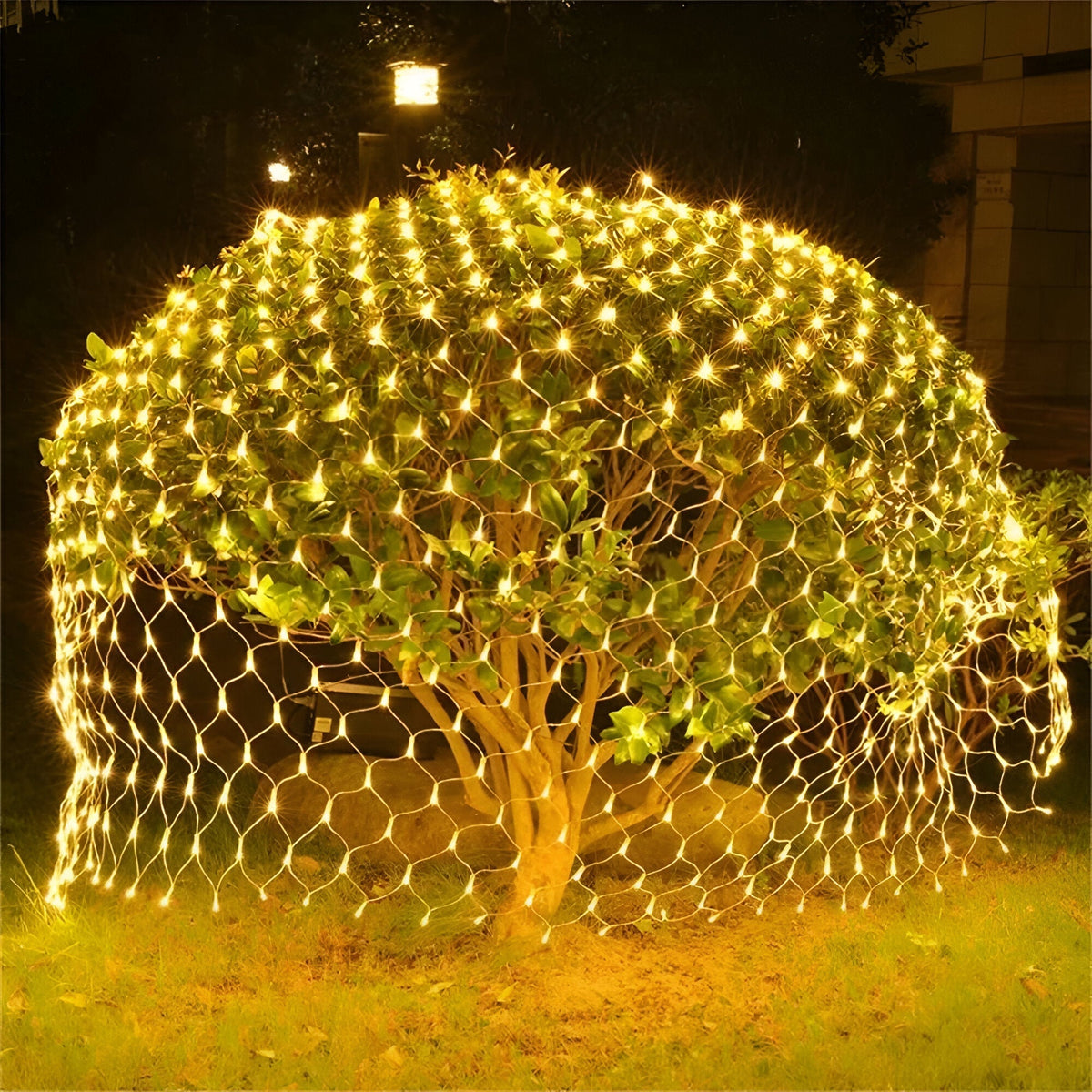 Lichtnet Buitenverlichting – 10 m LED Netlamp met Warm Wit Licht