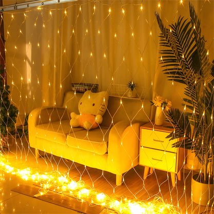 Lichtnet Buitenverlichting – 10 m LED Netlamp met Warm Wit Licht
