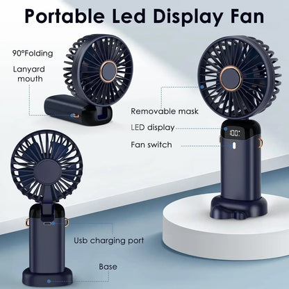 AirNova 5000mAh Opvouwbare Mini Ventilator met LED Display