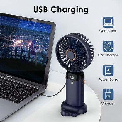AirNova 5000mAh Opvouwbare Mini Ventilator met LED Display