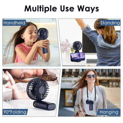 AirNova 5000mAh Opvouwbare Mini Ventilator met LED Display