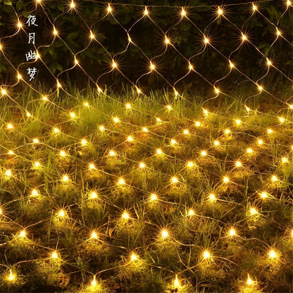 Lichtnet Buitenverlichting – 10 m LED Netlamp met Warm Wit Licht