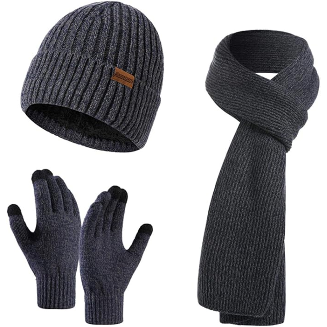 Winterset Heren met Muts, Sjaal en Touchscreen Handschoenen