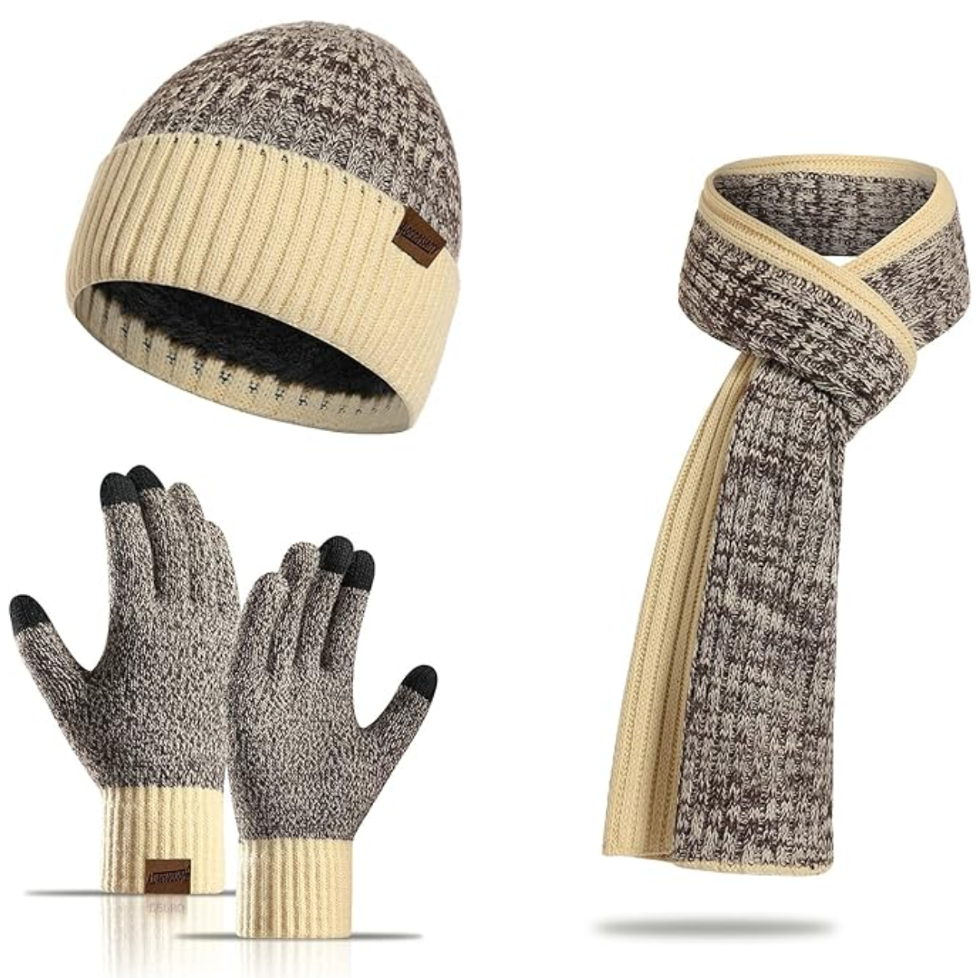 Winterset Heren met Muts, Sjaal en Touchscreen Handschoenen