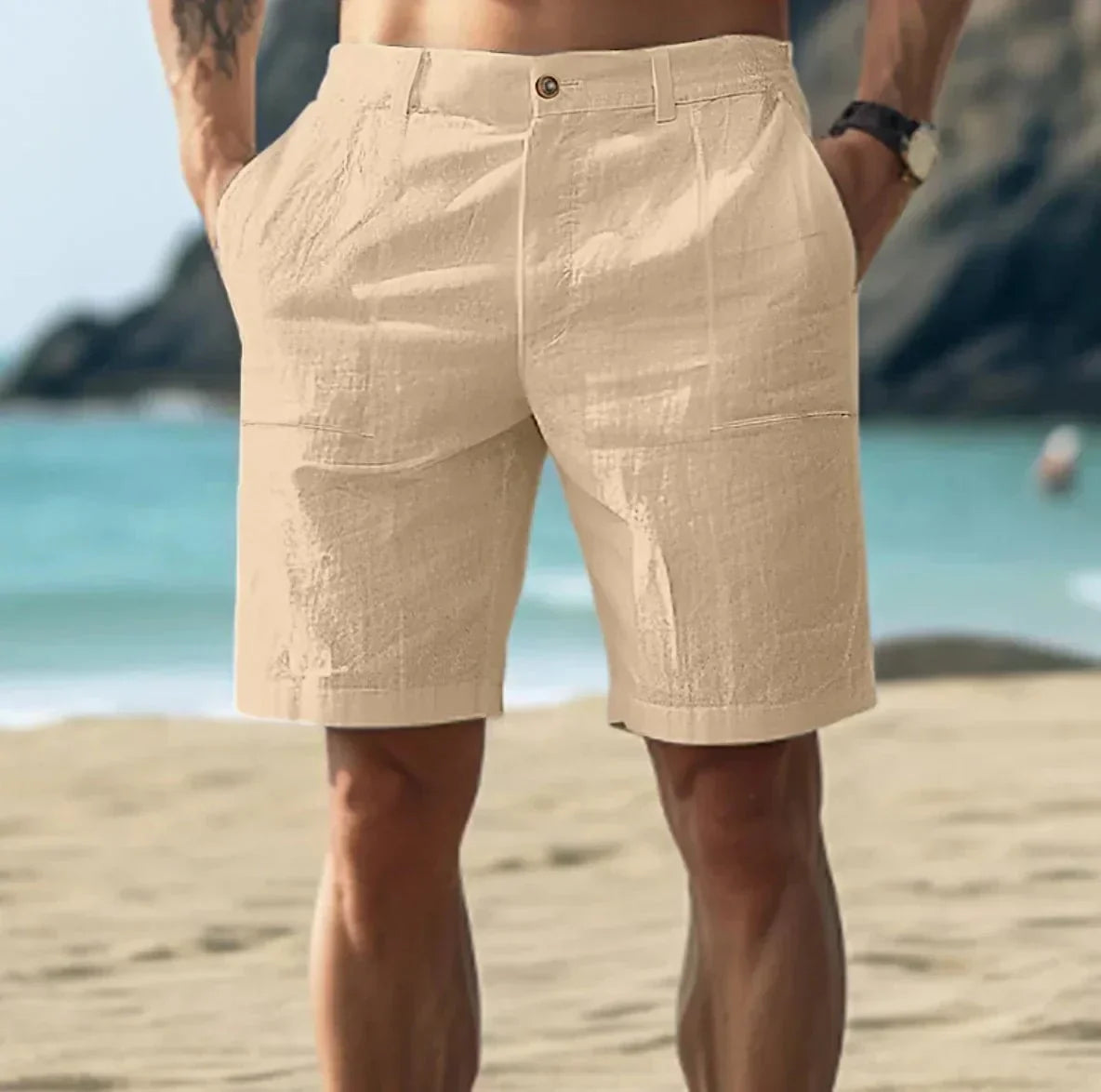 ZomerLinnen Heren Shorts met Trekkoord en Comfortabele Pasvorm
