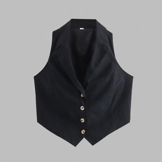 Veloria dames gilet met knoopsluiting elegant licht getailleerd