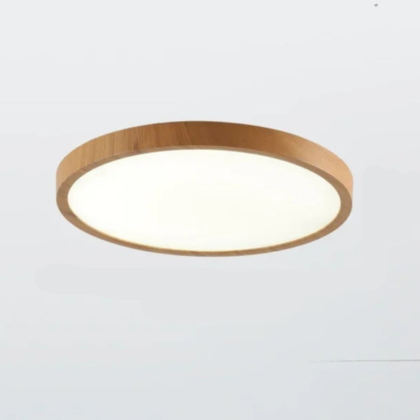 LumaRond LED Plafondlamp met 3 Lichtstanden in Walnootlook
