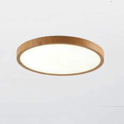 LumaRond LED Plafondlamp met 3 Lichtstanden in Walnootlook