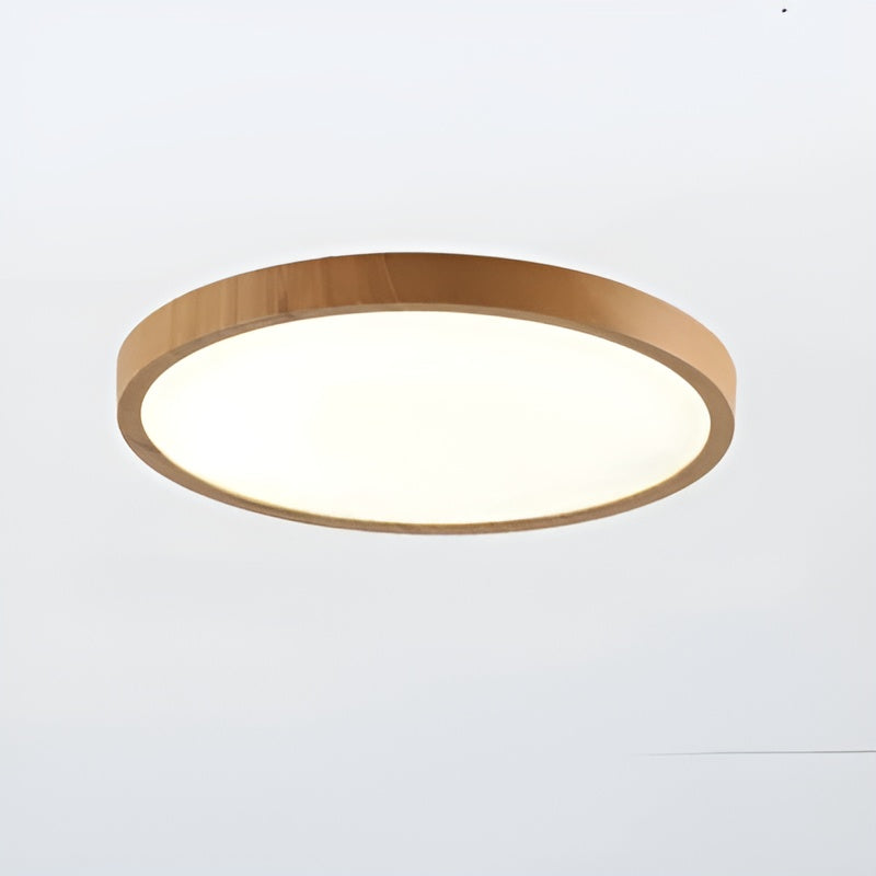 GrainGlow Light - Moderne Ultra-Dunne Houten Plafondlamp