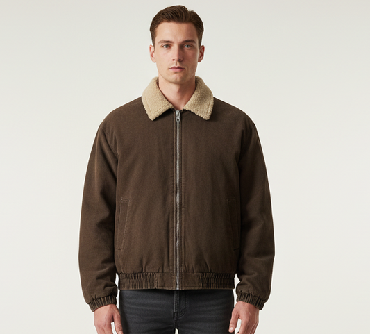 Heren Vintage Jas – Oversized Colorblock Winterjas met Retro Look