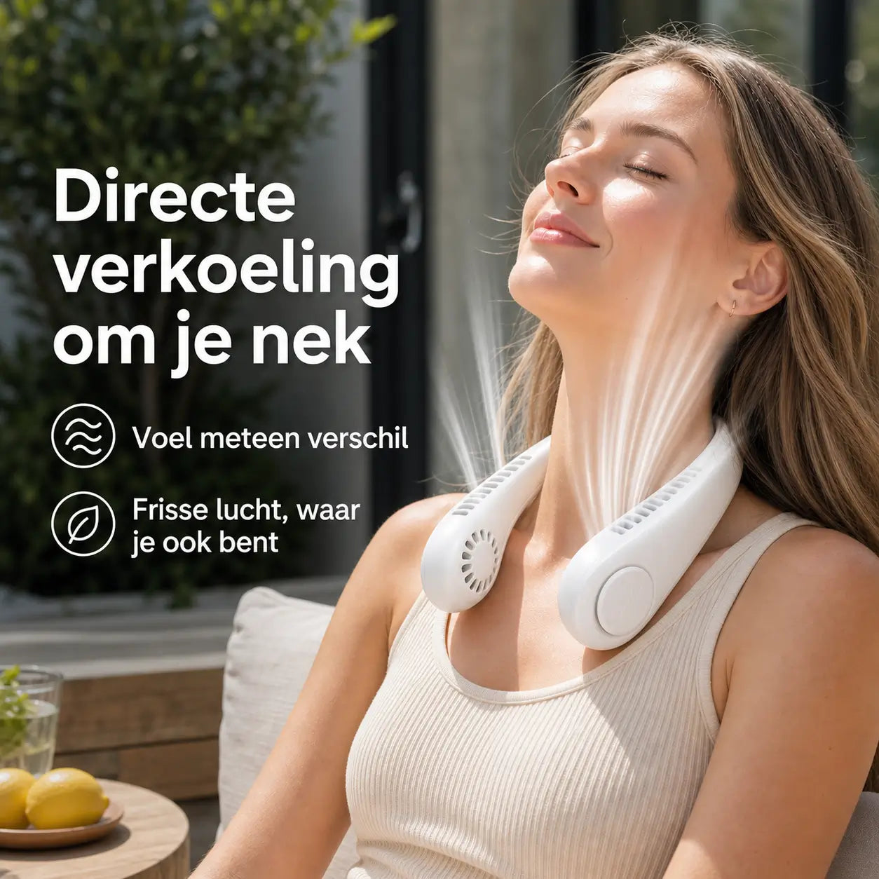 NekBries Draagbare Nekventilator Oplaadbaar USB 3 Snelheden Lichtgewicht