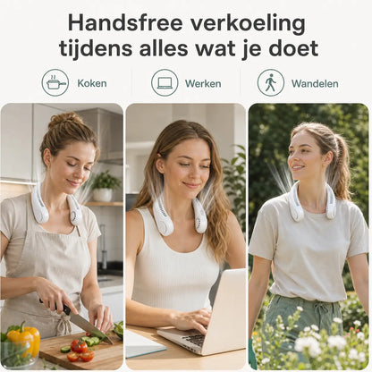 NekBries Draagbare Nekventilator Oplaadbaar USB 3 Snelheden Lichtgewicht