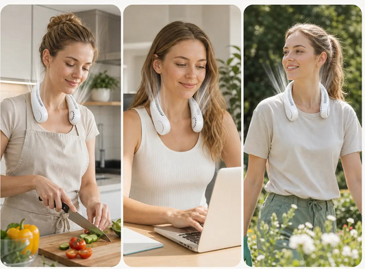 NekBries Draagbare Nekventilator Oplaadbaar USB 3 Snelheden Lichtgewicht