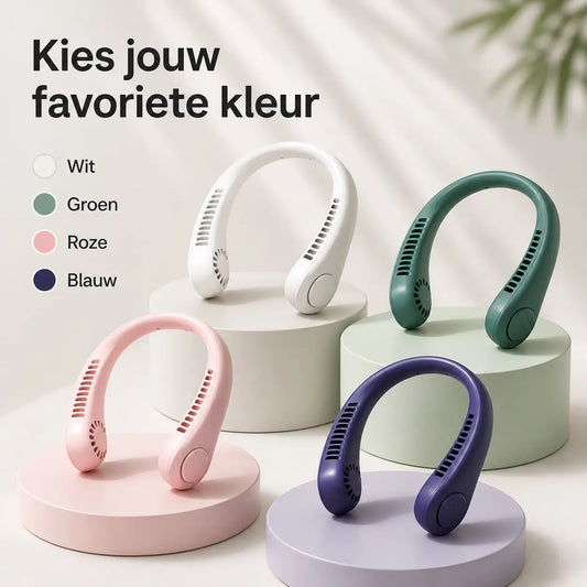 NekBries Draagbare Nekventilator Oplaadbaar USB 3 Snelheden Lichtgewicht