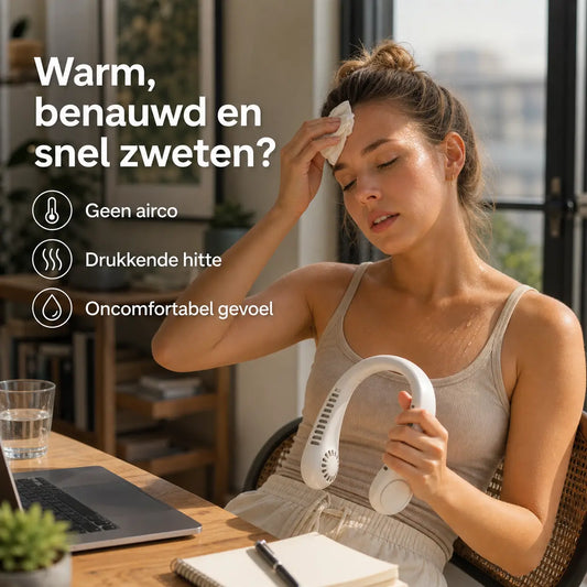 NekBries Draagbare Nekventilator Oplaadbaar USB 3 Snelheden Lichtgewicht