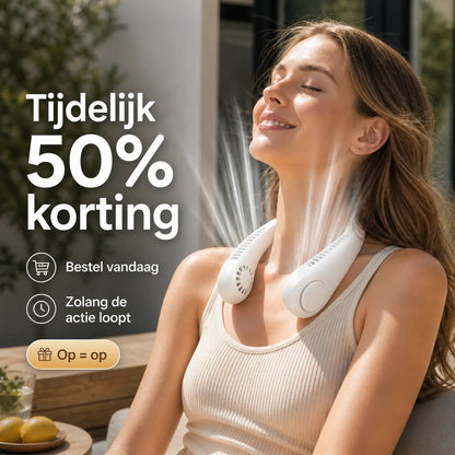 NekBries Draagbare Nekventilator Oplaadbaar USB 3 Snelheden Lichtgewicht